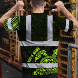 Hi Vis T Shirt Reflective Tapes Sea Turtle Hawaiian Polynesian Tribal Custom Name