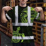 Hi Vis T Shirt Reflective Tapes Sea Turtle Hawaiian Polynesian Tribal Custom Name