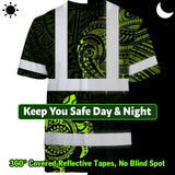 Hi Vis T Shirt Reflective Tapes Sea Turtle Hawaiian Polynesian Tribal Custom Name