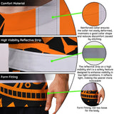 Hi Vis T Shirt Reflective Tapes TiKi Orange Neon Polynesian Tribal Custom Name Safety Workwear For Workers, Truckers, Operators