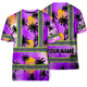Violet Neon Flowers Hi-Vis T-Shirt