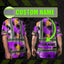 Violet Neon Flowers Hi-Vis T-Shirt