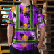 Violet Neon Flowers Hi-Vis T-Shirt