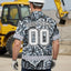 Hi Vis Team Hawaiian Shirt Reflective Tapes Black White Leaf Hi-Vis Hawaiian Shirt