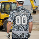 Hi Vis Team Hawaiian Shirt Reflective Tapes Black White Leaf Hi-Vis Hawaiian Shirt