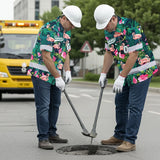 Hi Vis Team Hawaiian Shirt Reflective Tapes Flamingo Flower Custom Name And Number Safety Workwear For Workers, Truckers, Operators