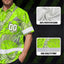Hi Vis Team Hawaiian Shirt Reflective Tapes Green Gray Leaf Hi-Vis Hawaiian Shirt