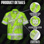 Hi Vis Team Hawaiian Shirt Reflective Tapes Green Gray Leaf Hi-Vis Hawaiian Shirt