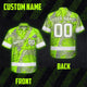 Hi Vis Team Hawaiian Shirt Reflective Tapes Green Gray Leaf Hi-Vis Hawaiian Shirt