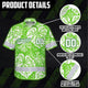 Hi Vis Team Hawaiian Shirt Reflective Tapes Green White Leaf Hi-Vis Hawaiian Shirt