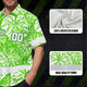 Hi Vis Team Hawaiian Shirt Reflective Tapes Green White Leaf Hi-Vis Hawaiian Shirt