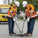 Hi Vis Team Hawaiian Shirt Reflective Tapes Orange Black Flower Custom Name And Number Safety Workwear For Baseball Team Workers, Truckers, Operators