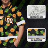 Hi Vis Team Hawaiian Shirt Reflective Tapes Orange Pineapple Custom Name And Number Safety Workwear For Baseball Team, Workers, Truckers, Operators