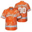 Hi Vis Team Hawaiian Shirt Reflective Tapes Orange White Flower Hi-Vis Hawaiian Shirt
