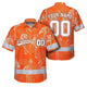 Hi Vis Team Hawaiian Shirt Reflective Tapes Orange White Flower Hi-Vis Hawaiian Shirt