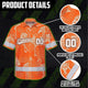 Hi Vis Team Hawaiian Shirt Reflective Tapes Orange White Flower Hi-Vis Hawaiian Shirt