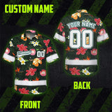 Hi Vis Team Hawaiian Shirt Reflective Tapes Pink Flowers Custom Name And Number Safety Workwear For Workers, Truckers, Operators