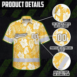 Hi Vis Team Hawaiian Shirt Reflective Tapes Yellow Flower Custom Name And Number Safety Workwear For Baseball Team, Workers, Truckers, Operators