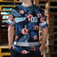 Hi Vis Team T Shirt Reflective Tapes Blue Pink Flower Hi-Vis T-Shirt