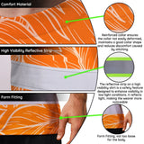 Hi Vis Team T Shirt Reflective Tapes Orange Leaf Custom Name And Number Safety Workwear For Baseball Team Workers, Truckers, Operators