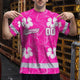 Hi Vis Team T Shirt Reflective Tapes Pink White Flower Hi-Vis T-Shirt