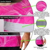 Hi Vis Team T Shirt Reflective Tapes Pink White Flower Custom Name And Number Safety Workwear For Baseball Team Workers, Truckers, Operators