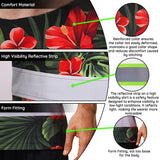 Hi Vis Team T Shirt Reflective Tapes Red Flower Custom Name And Number Safety Workwear For Baseball Team Workers, Truckers, Operators