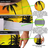 Hi Vis Team T Shirt Reflective Tapes Yellow Coconut Custom Name And Number Safety Workwear For Baseball Team Workers, Truckers, Operators