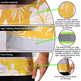 Hi Vis Team T Shirt Reflective Tapes Yellow Flower Custom Name And Number Safety Workwear For Baseball Team Workers, Truckers, Operators