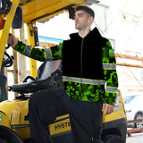 Hi Vis Zip Hoodie Reflective Green Camo Custom Name Safety Workwear