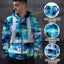 Blue Neon Flowers 4 Hi-Vis Zip Hoodie
