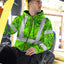 Blue Neon Flowers Hi-Vis Zip Hoodie