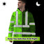 Blue Neon Flowers Hi-Vis Zip Hoodie