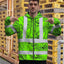 Blue Neon Flowers Hi-Vis Zip Hoodie