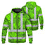 Blue Neon Flowers Hi-Vis Zip Hoodie