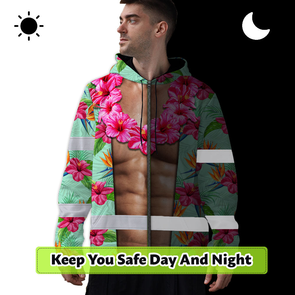 Funny Muscle 2 Hi-Vis Zip Hoodie