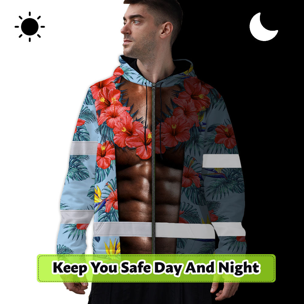 Funny Muscle Hi-Vis Zip Hoodie