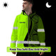 Green And Black Neon Hawaii Hi-Vis Zip Hoodie