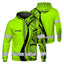 Green And Black Neon Hawaii Hi-Vis Zip Hoodie