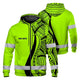 Green And Black Neon Hawaii Hi-Vis Zip Hoodie
