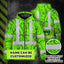 Green Black Neon Flowers Hi-Vis Zip Hoodie