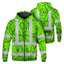 Green Black Neon Flowers Hi-Vis Zip Hoodie