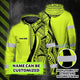 Lime And Black Neon Hawaii Hi-Vis Zip Hoodie