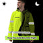 Lime And Black Neon Hawaii Hi-Vis Zip Hoodie