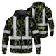 Lime Neon Flowers Hi-Vis Zip Hoodie