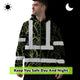 Lime Neon Flowers Hi-Vis Zip Hoodie