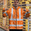 Orange Black Neon Flowers Hi-Vis Zip Hoodie
