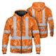 Orange Black Neon Flowers Hi-Vis Zip Hoodie