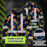 Hi Vis Zip Hoodie Reflective Tapes Orange Neon And Dark Blue Custom Name Safety Workwear For Workers, Truckers, Operators