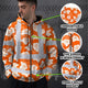 Orange Neon Flowers 2 Hi-Vis Zip Hoodie